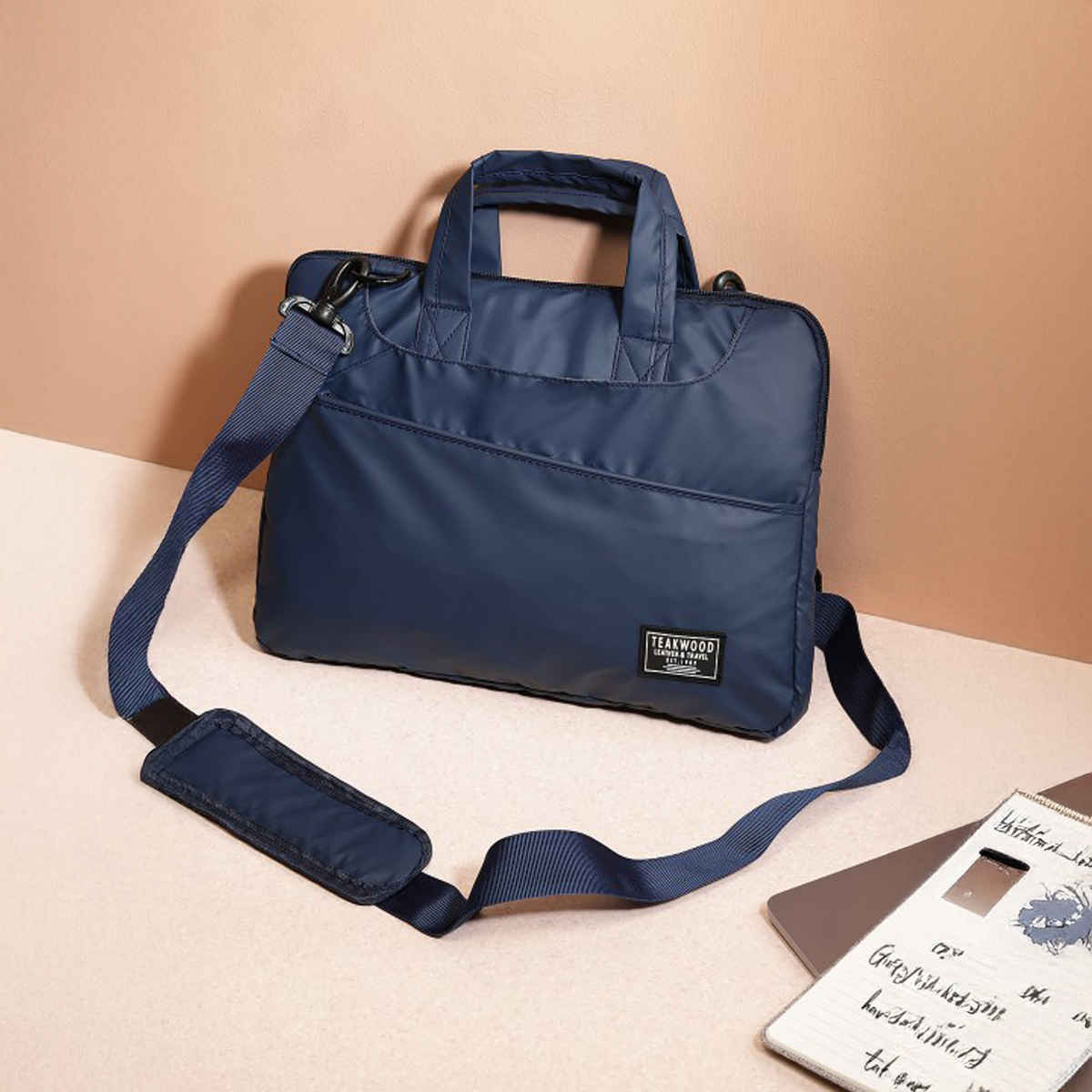 Teakwood Unisex Leathers Xerxes Backpack | Laptop Sleeve | Navy