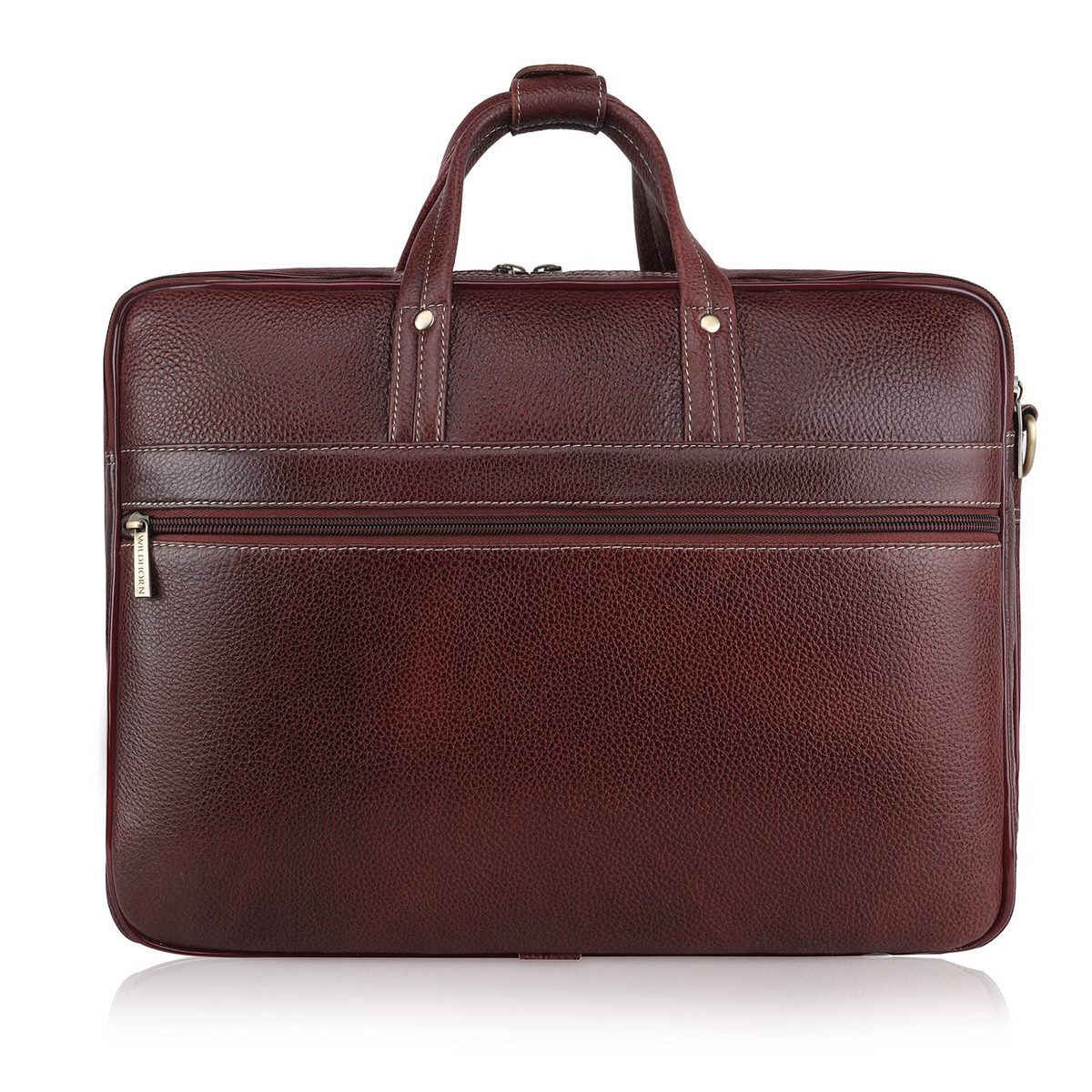 Wildhorn Men's Solid Leather 25 L Laptop Bag | Maroon - 15.6 Inches