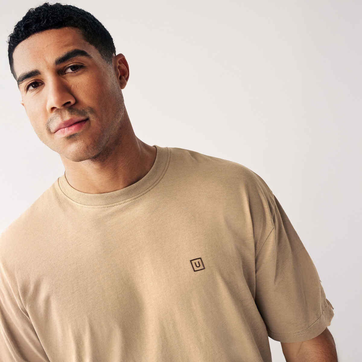 Urbano Fashion Men's Oversized Solid Round Neck Half Sleeve Cotton T-Shirt | Ginger Brown - XL