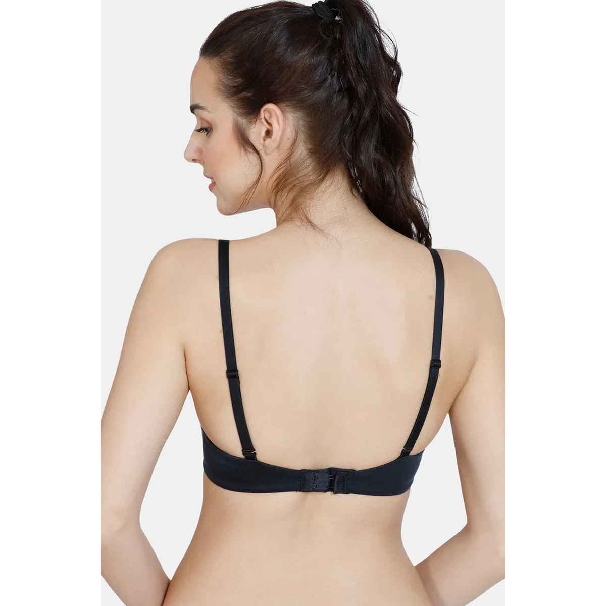 Zivame Women's At Work Padded Non Wired 3/4Th Coverage T-Shirt Bra | Black - 36D