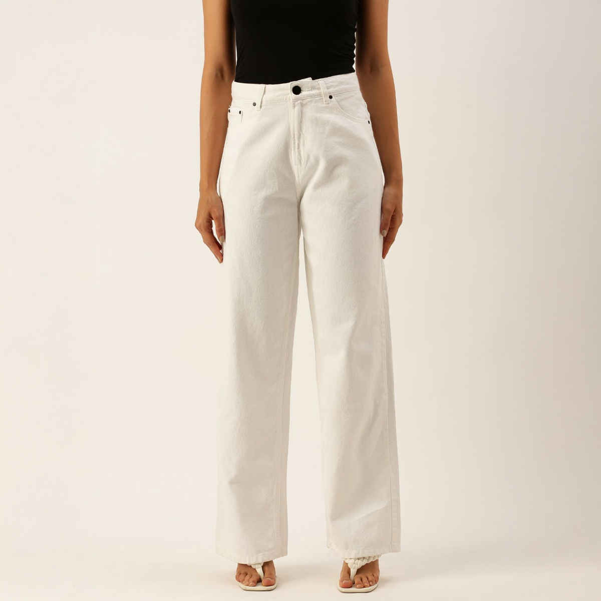Bene Kleed Women's Relaxed Denim Trousers | White - 32