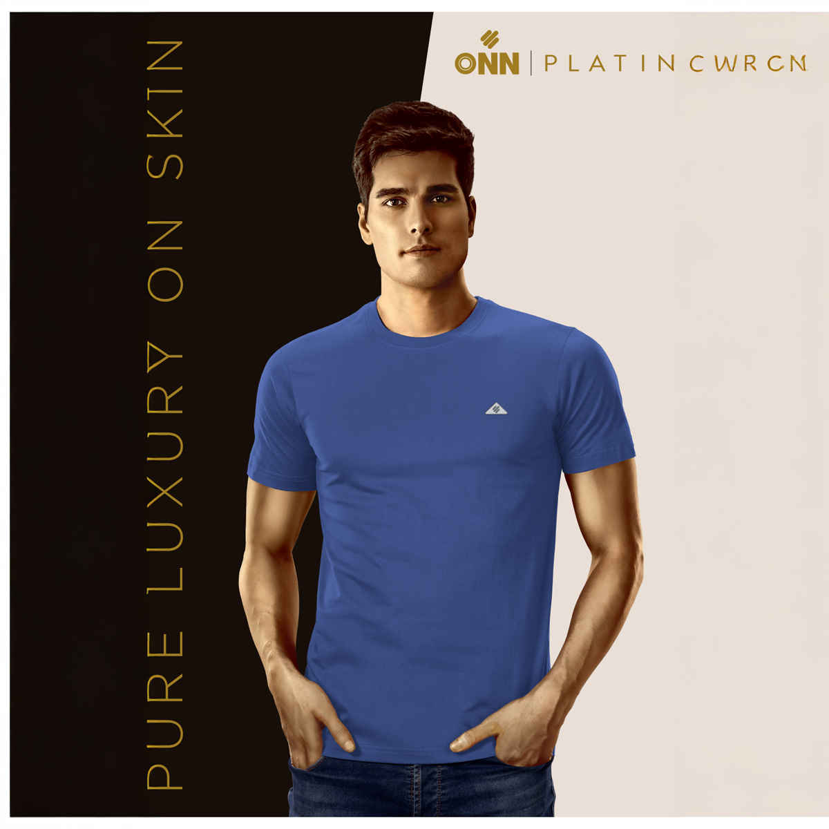 Onn Men's Platina Pure Comfort Supima Cotton Round Neck T-Shirt | Grey - S
