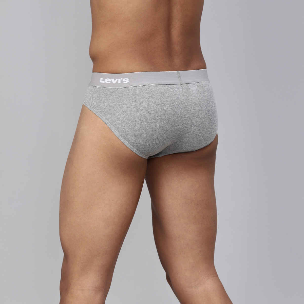 Levi's 009 Men's Neo Brief | Contoured Double Pouch | Pack of 2 | Lt. Grey Mel,Navy | M