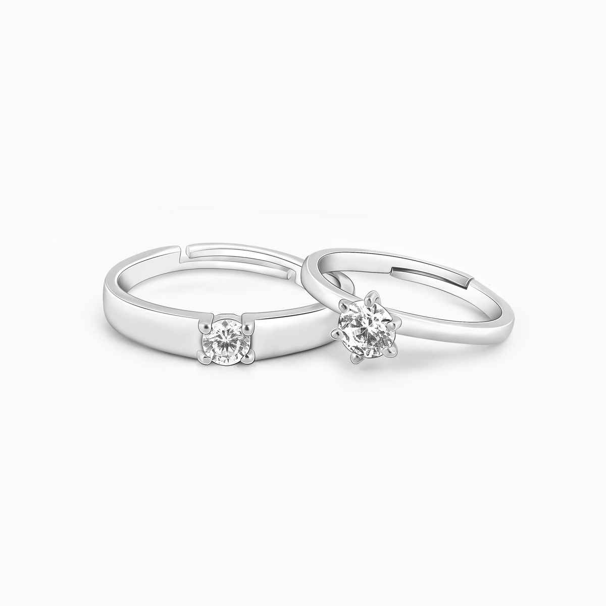 Giva Anushka Sharma Silver Minimal Couple Rings