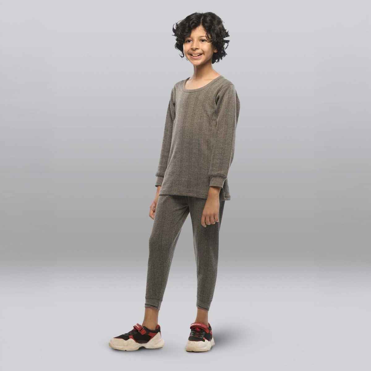Lux Inferno Thermal Top and Bottom Set for Kids | Charcoal | 70