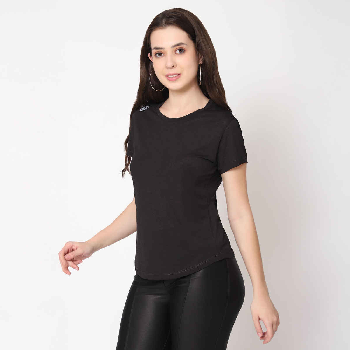 Dida Women's Sports T-shirt | Regular Comfortable Stretchable Dry-Fit | Black - S