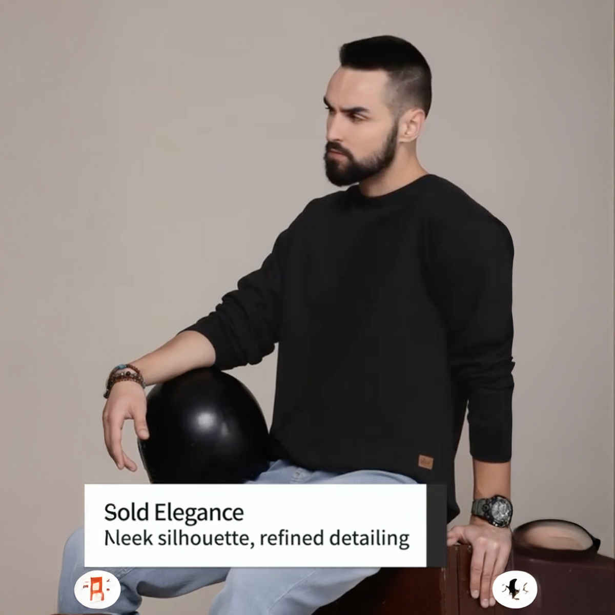 Outlaws Men's Cotton Rich Premium Sweatshirt | Black - XL