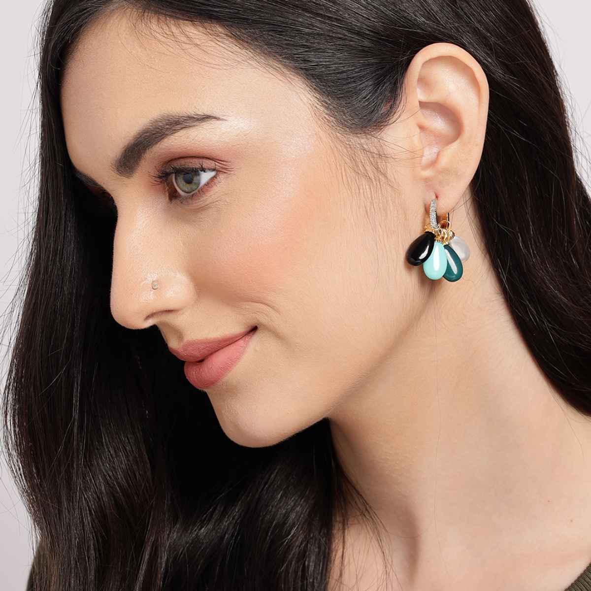 Sohi Sea Gold-Plated Contemporary Studs Earrings