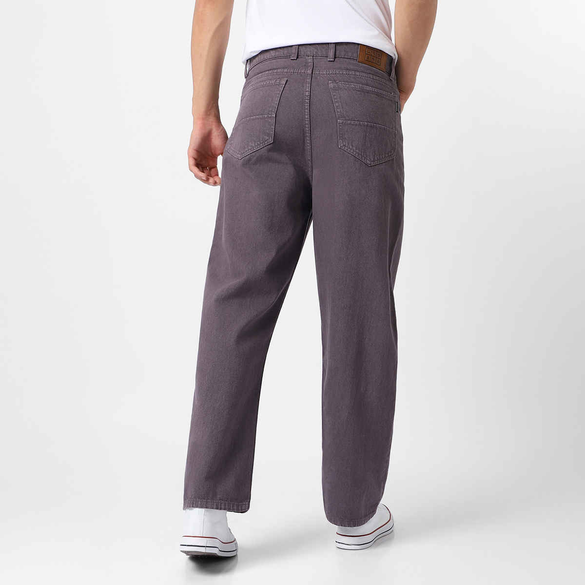 Urbano Fashion Men's Purple Loose Baggy Fit Washed Jeans Non-Stretchable-34