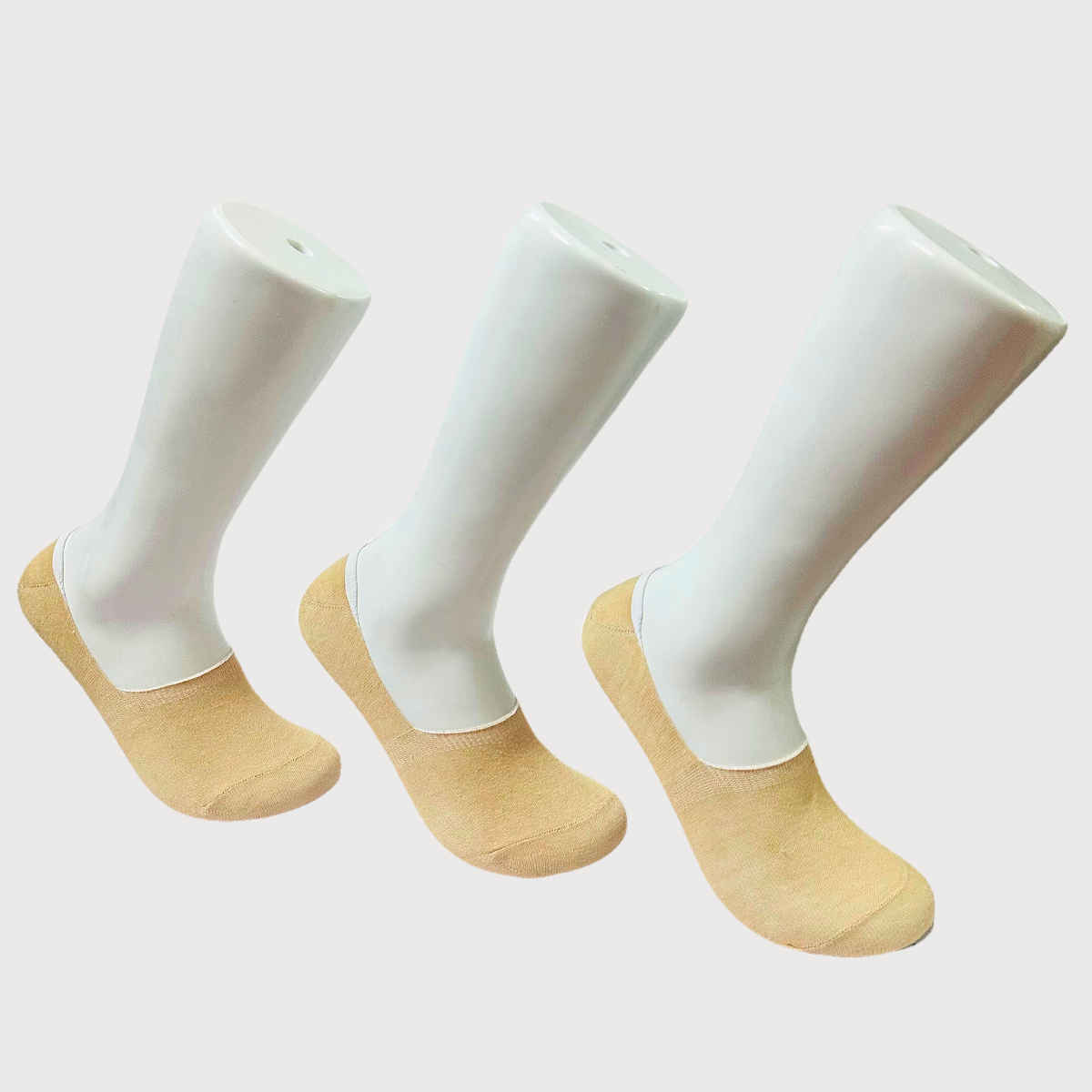 Royal Mart Unisex Solid Cotton Blend No Show Socks | Cream - Free Size