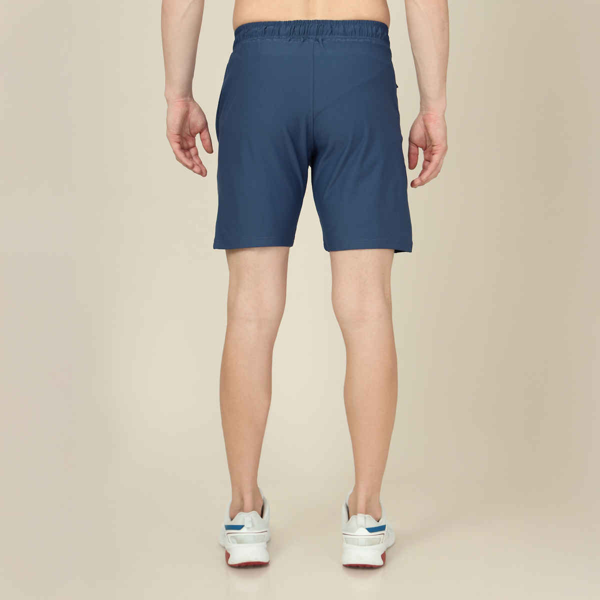 Technosport Men Poly Solid Slim Fit Sports Shorts with ELASTO LITE | Light Navy | XXL