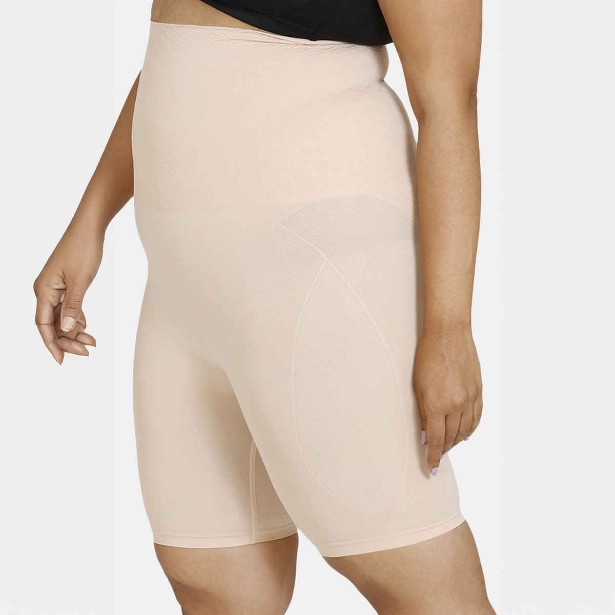 Zivame Women's All Day Highwaist Thigh Shaper | Skin - L