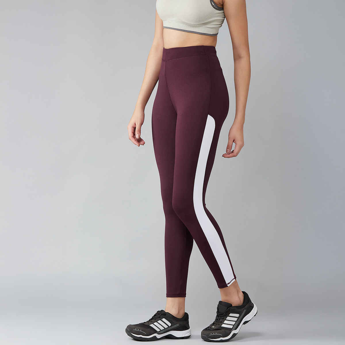 Blinkin Women's Gym Tights & Pants - Maroon | Squat Proof | Active Wear | Yoga Pants | XL