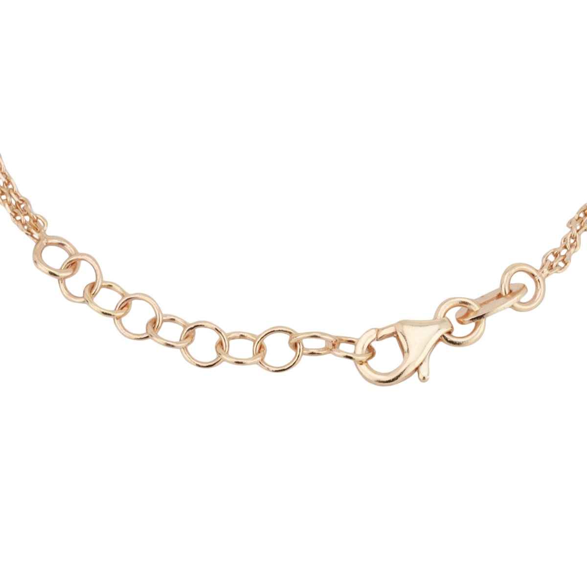 Carlton London 18kt Rose Gold Plated Double Chain Bracelet | FJB4350