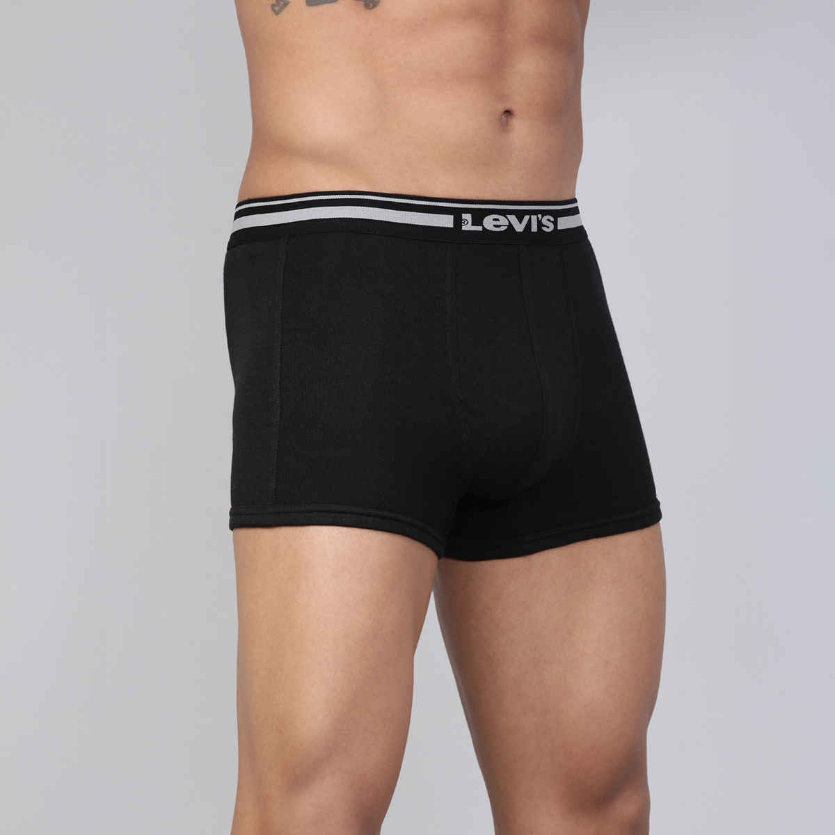 Levi's 003 Men's Comfort Trunk | Contoured Double Pouch | Pack of 2 | Lt. Grey Mel,Black | XL