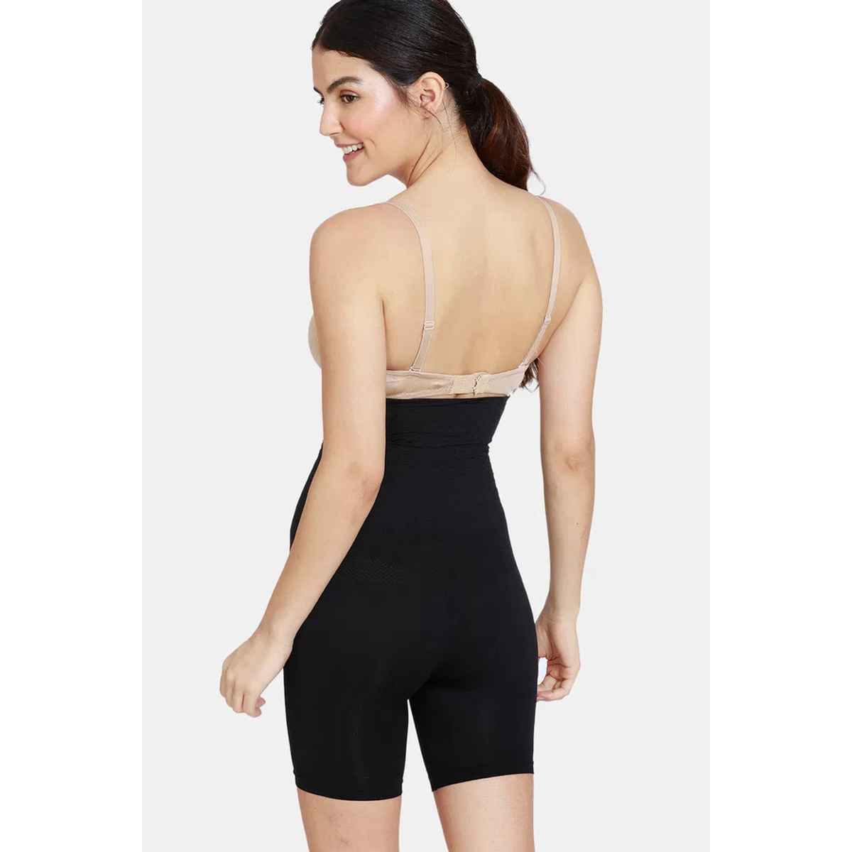 Zivame Women's All day Highwaist Thigh Shaper | Black - 2XL