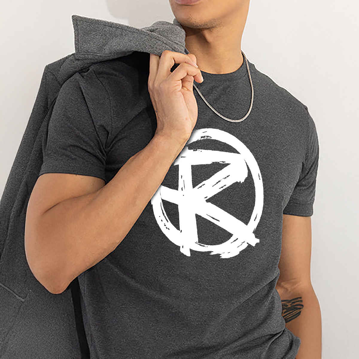 De Tees Men's Half Sleeve T-shirt | MHS-R | Charcoal Grey - XXL