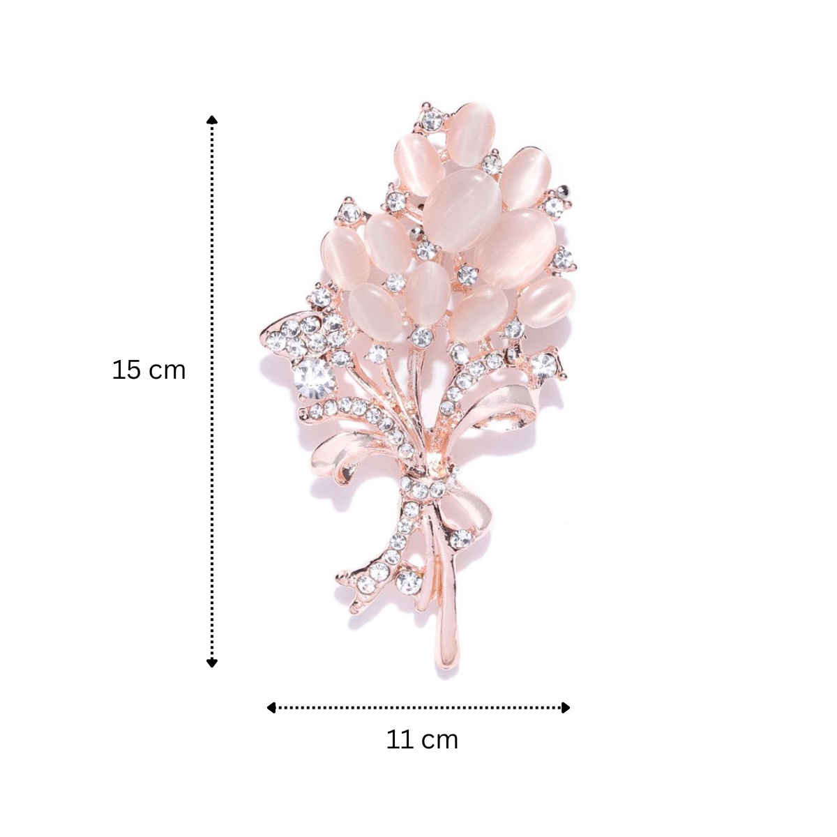 Youbella Latest Stylish Crystal Unisex Floral Shape Brooch For Women/Girls/Men(Yb - Brooch - 93)