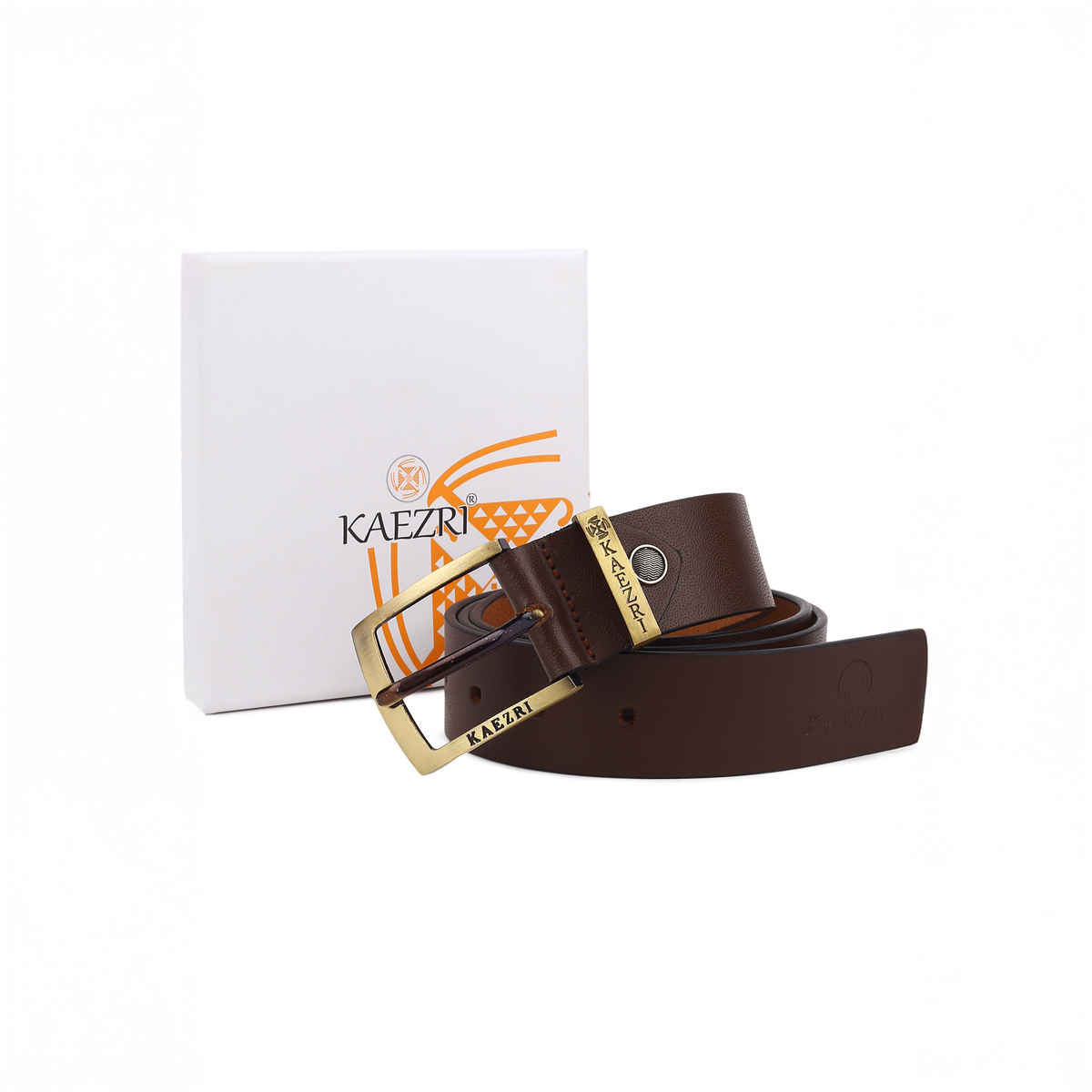 Kaezri Genuine Leather Brown Belt for Men | Mono - 34