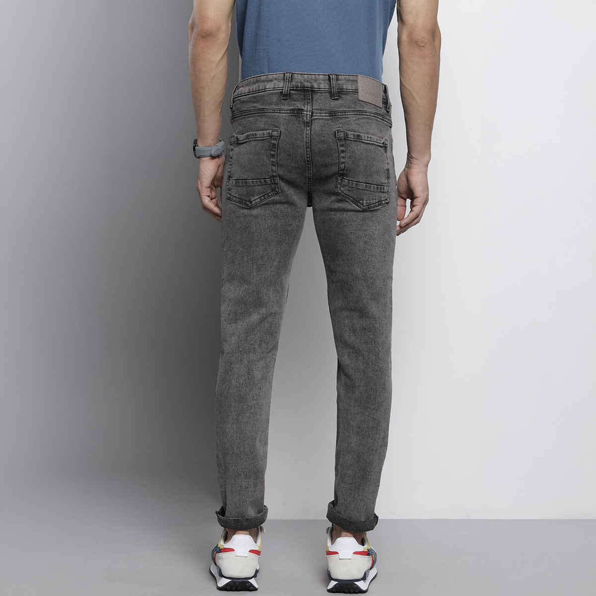 The Indian Garage Co Men | Slim Fit Solid Casual Jeans | Black | 36