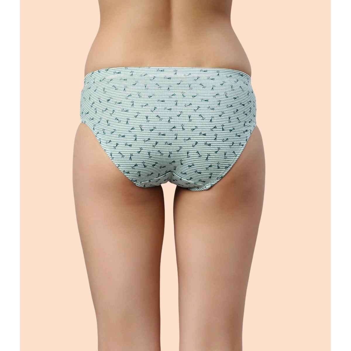 Enamor Women's CR17 Printed Stretch Cotton Hipster Panty | Mid Waist | PO3 | Assorted | XL