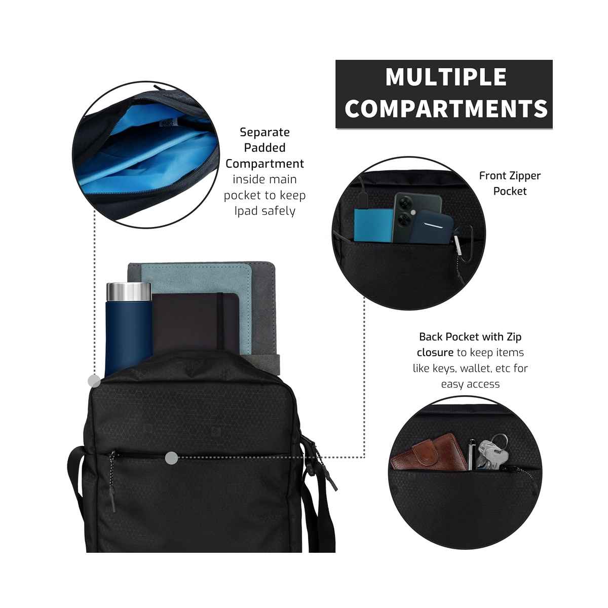 TRAVALATE Trendy Crossbody Sling Bag | Black