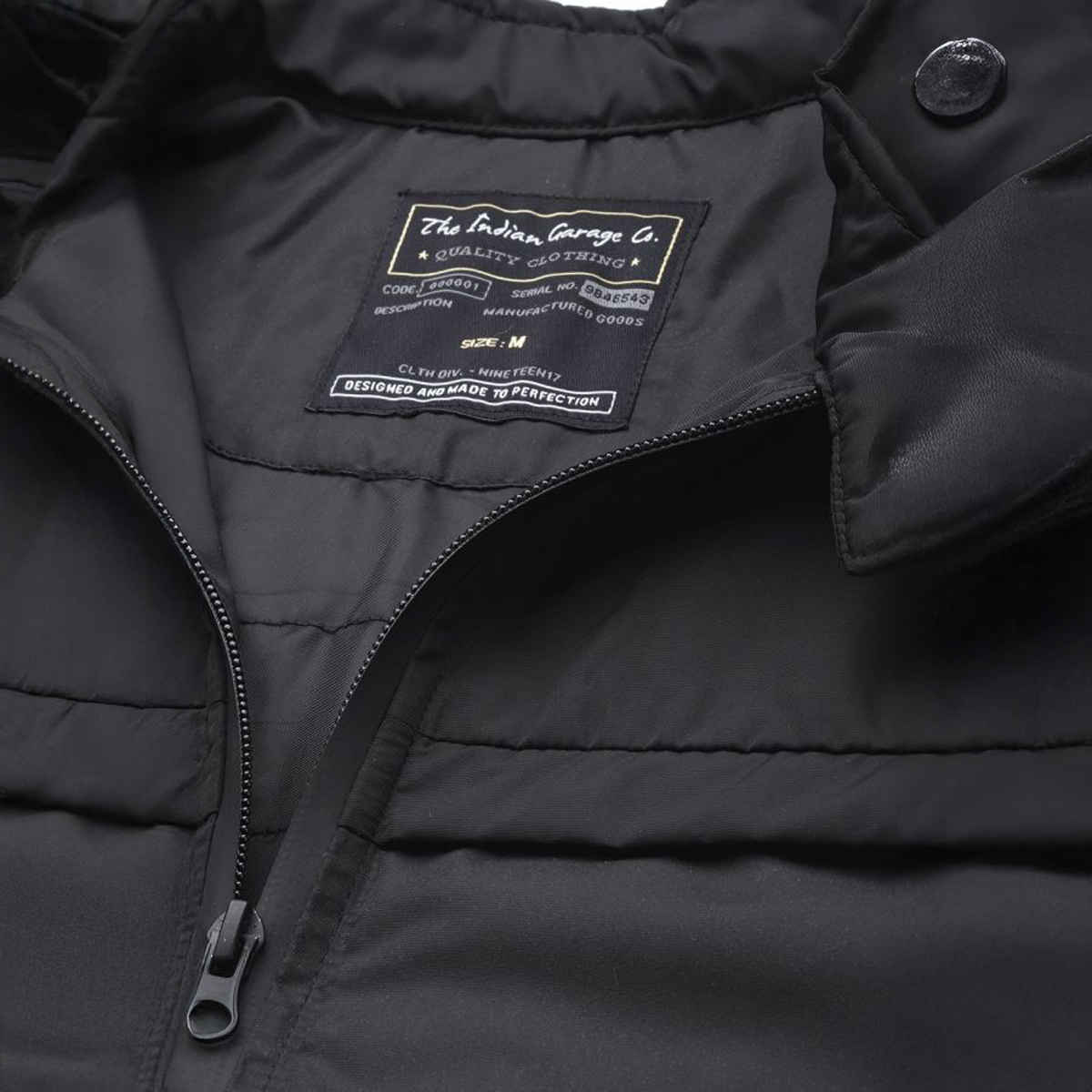 The Indian Garage Co Men's Slim Printed Jacket | Black - XL