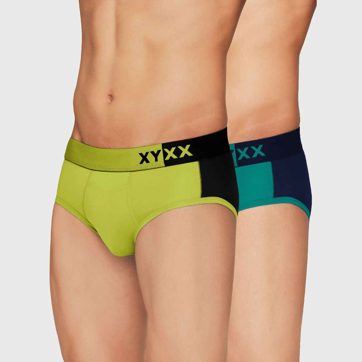 XYXX Dualist Modal Solid Briefs, Pack of 2 | Multicolored| XL