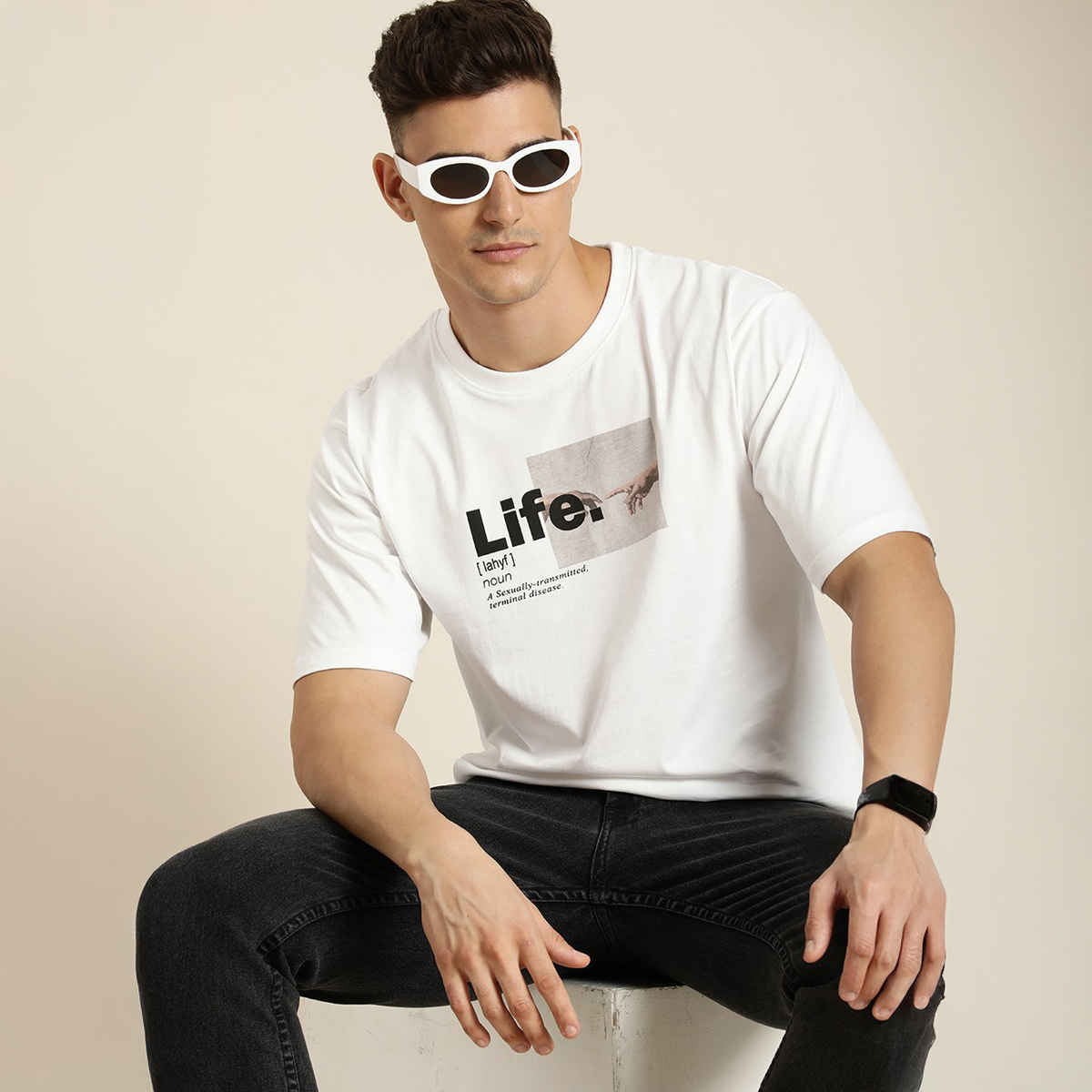 Difference of Opinion Men T-shirt - White | Classic Fit | XXL