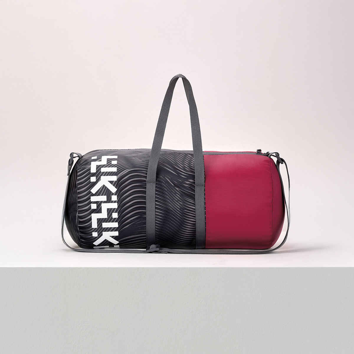 Wildcraft Unisex Color Block Polyester Duffel Bag | Black and Red - 23 cm