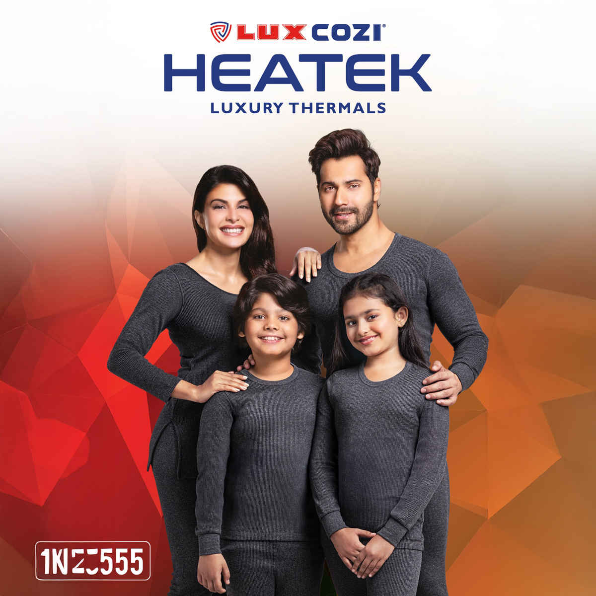 Lux Cozi Men's Heatek Thermal Comfort, Stretchable & Super Warm Set | Black Melange-80
