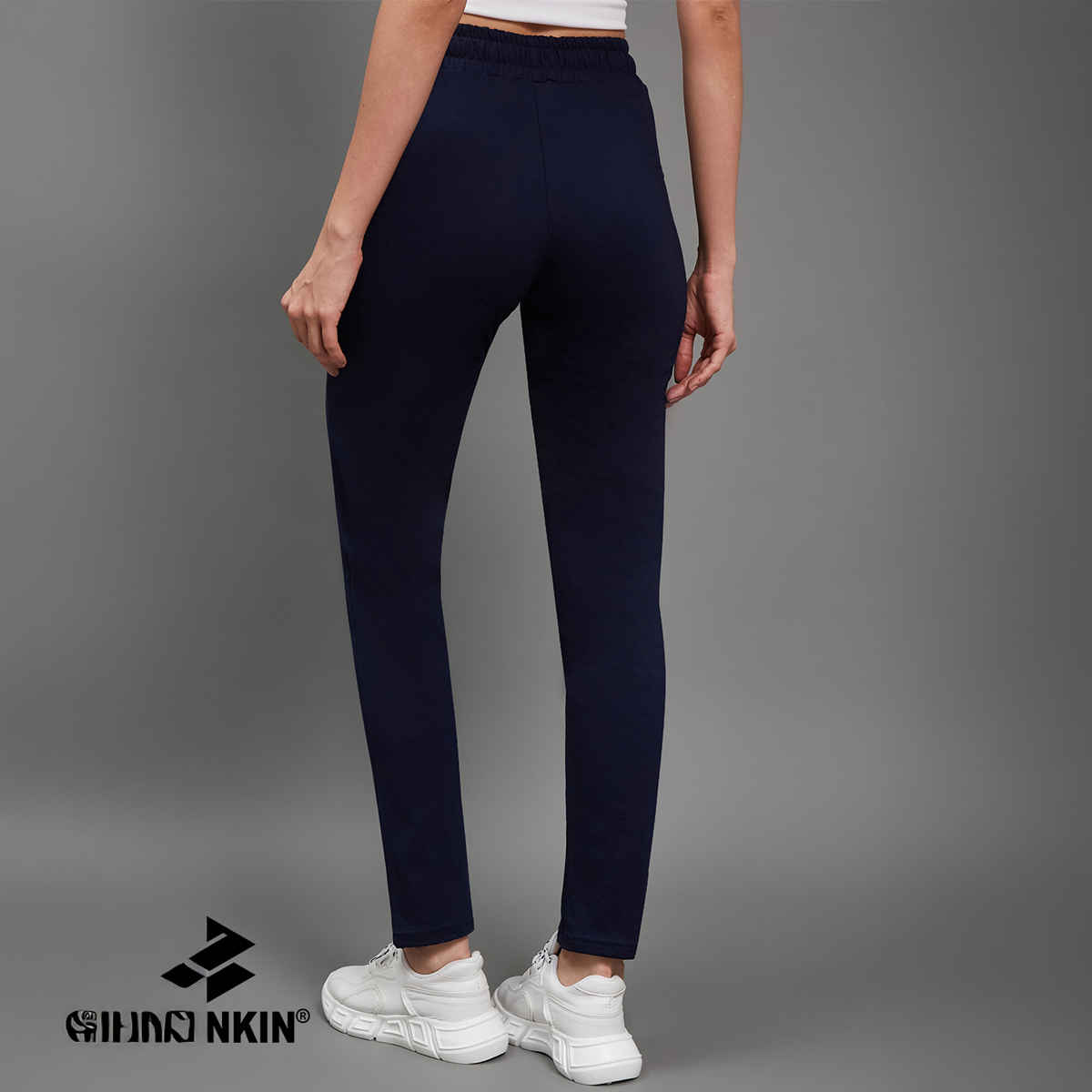 Blinkin Women's Cotton Pyjamas & Track Pants with Side Pockets | Navy - L