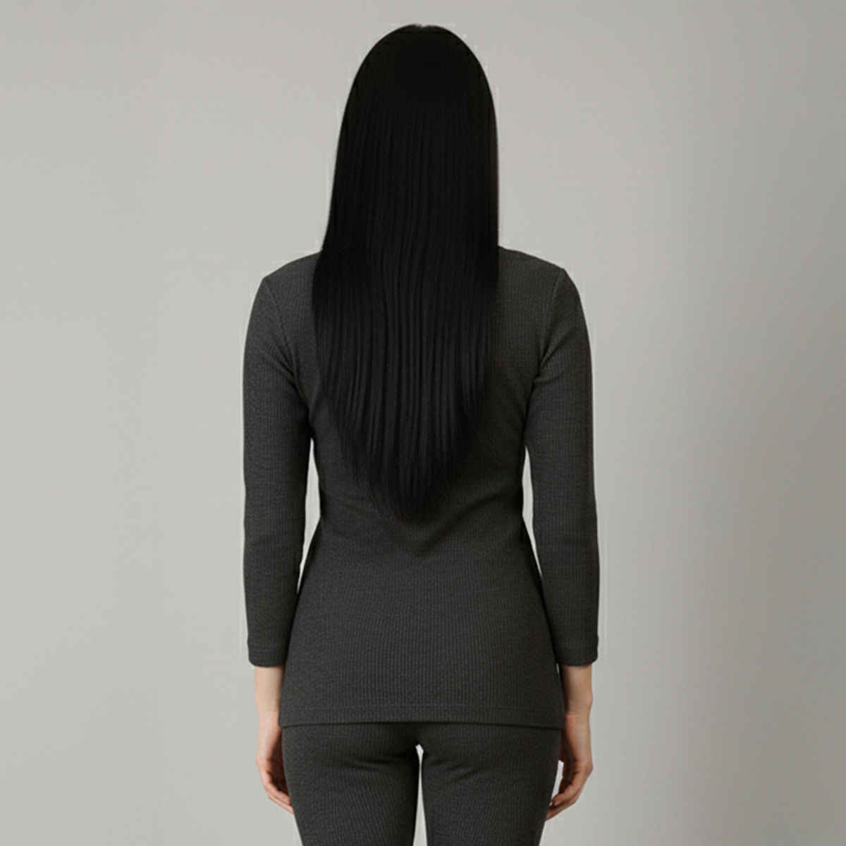 Lux Cozi Women's Heatek Premium Ultra Soft Stylish Warm Thermal Top | Black Melange - 90