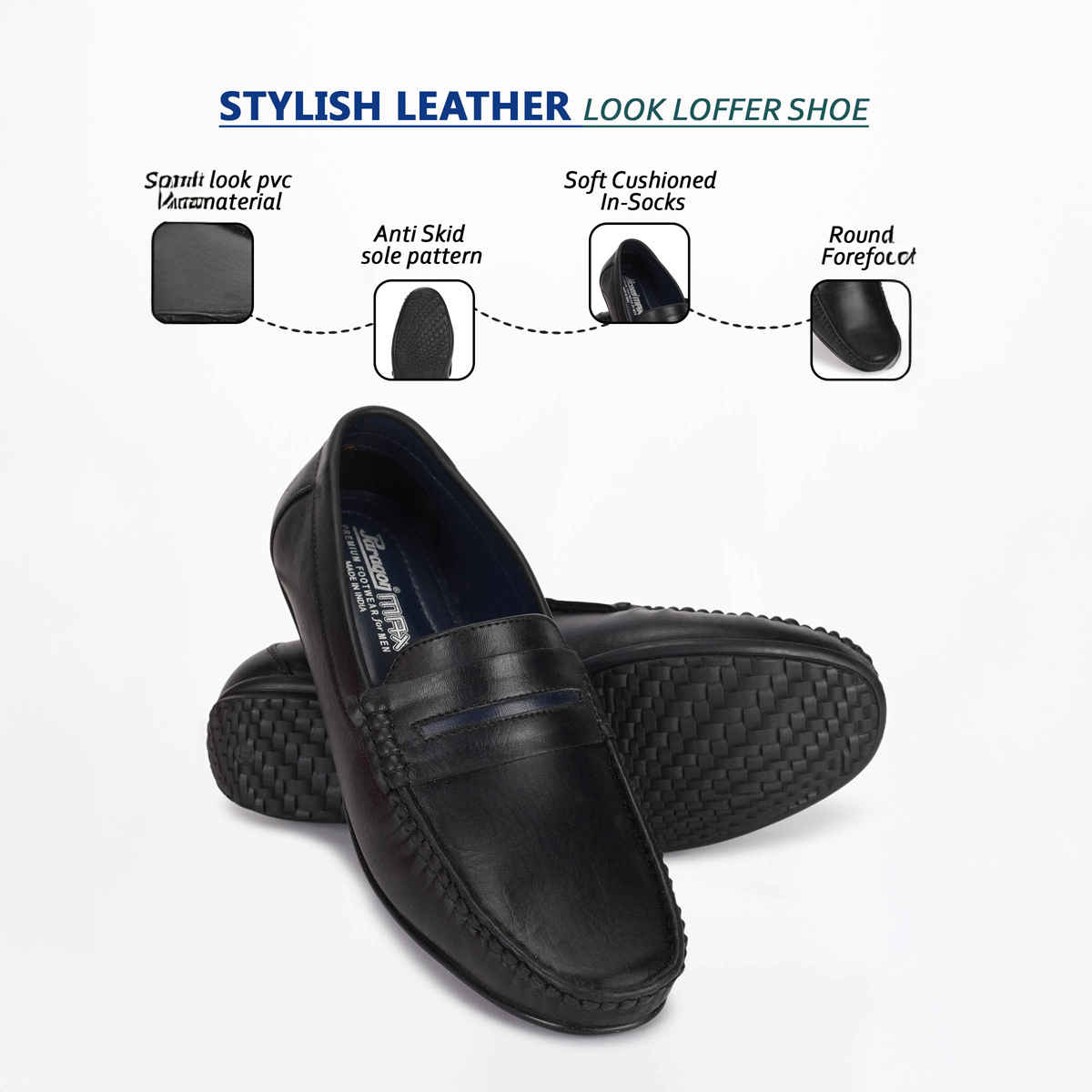 Paragon Men's Black Pvc Formal Shoes K11238G UK 8