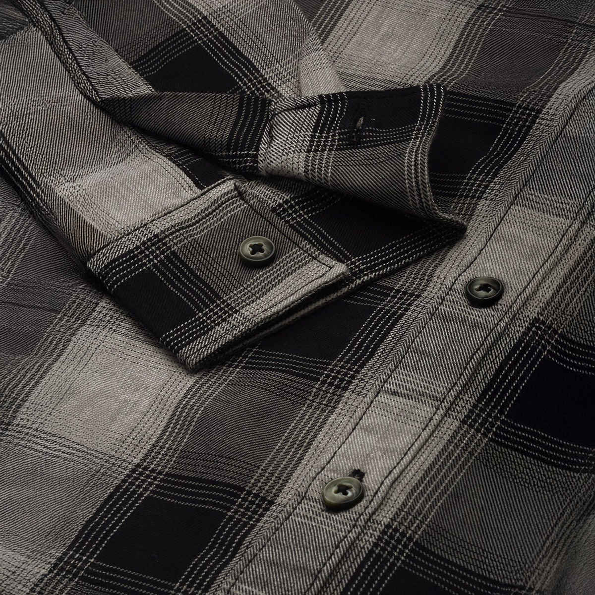 The Indian Garage Co Men's Slim Fit Checkered Casual Shirt | Grey - L