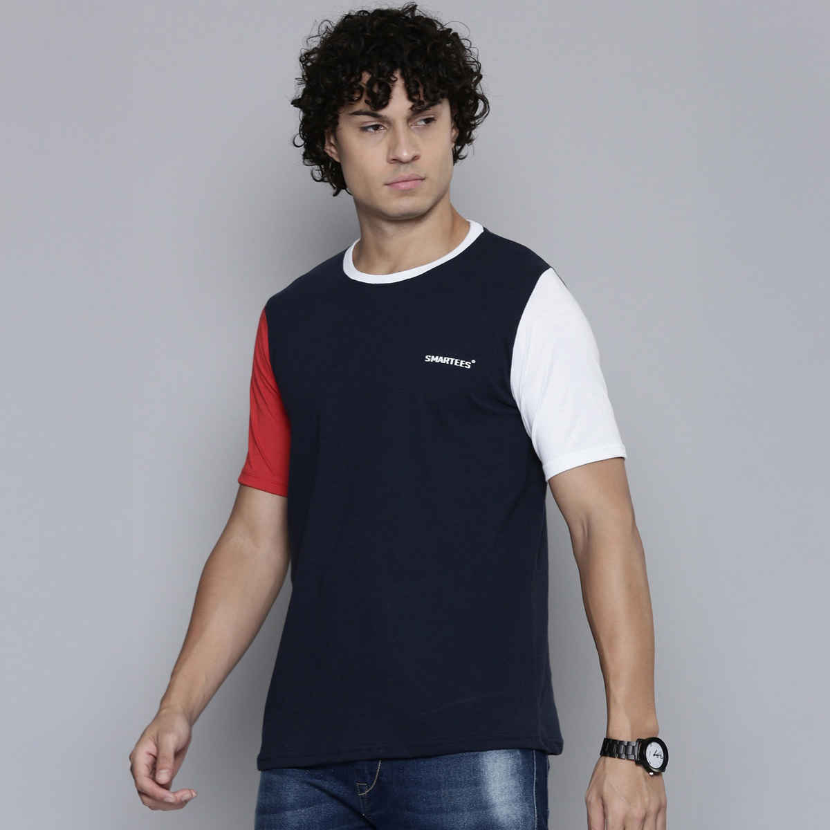 Smartees Men's Printed T-shirt | Navy Blue - L