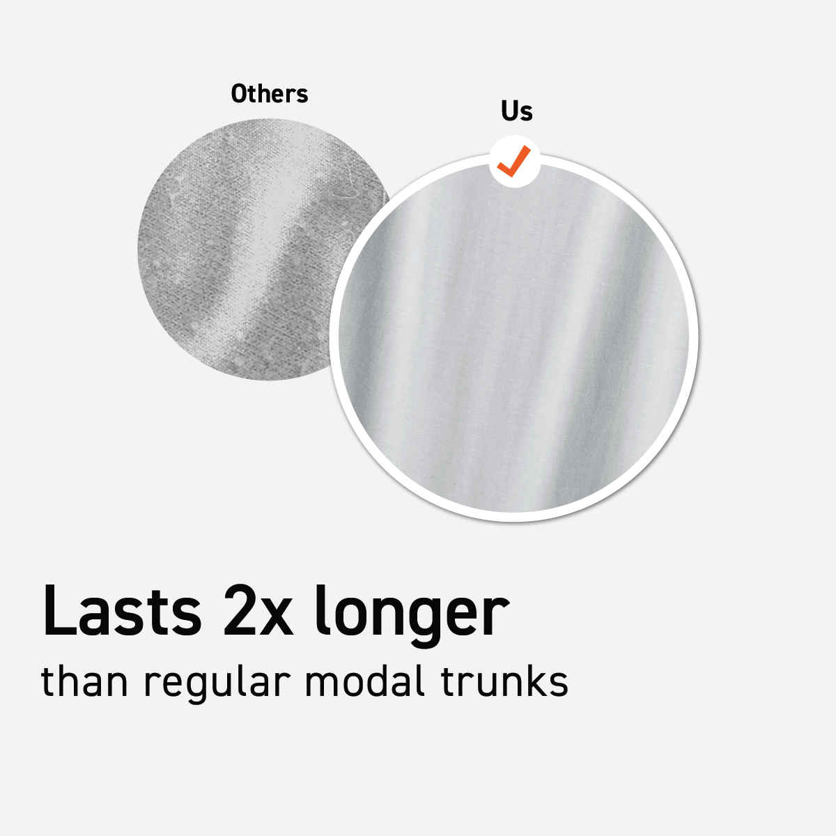 DaMENSCH Men's Modal Trunks | Silver and Grey - L