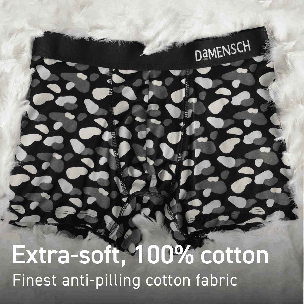 DaMENSCH Men's Modal Trunks | Black and Blue - XL