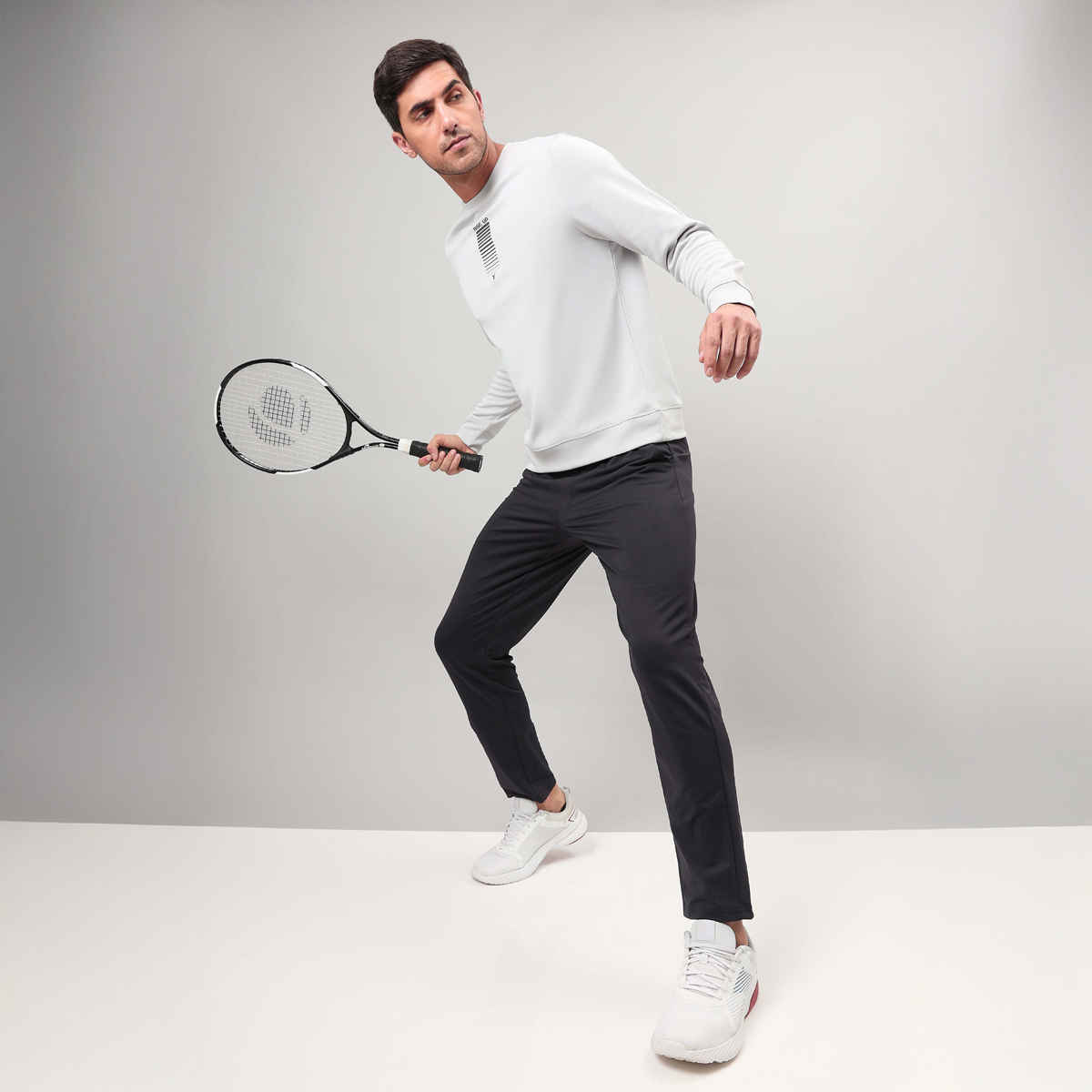 Technosport Men Poly Solid Relax Fit Sports Trackpants with DURACOOL+ | Black | XL