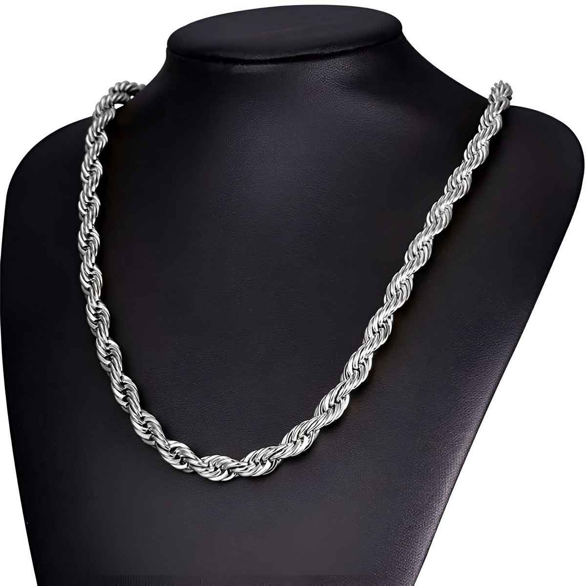 Fashion Frill Men's Rope Chain Silver 22 Inches