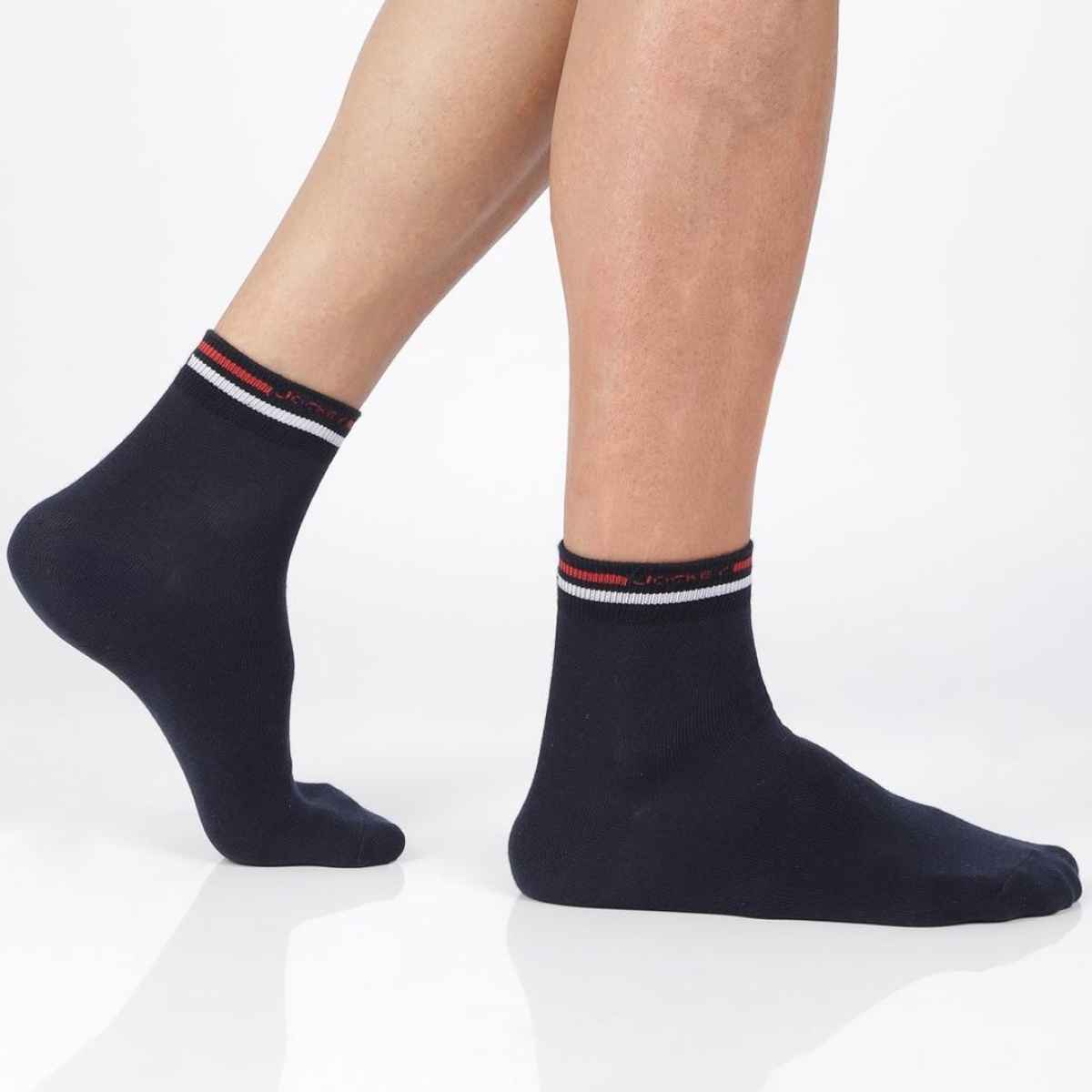 Jockey Men's Solid Cotton, Elastane, and Nylon Ankle Socks | Navy - Free Size