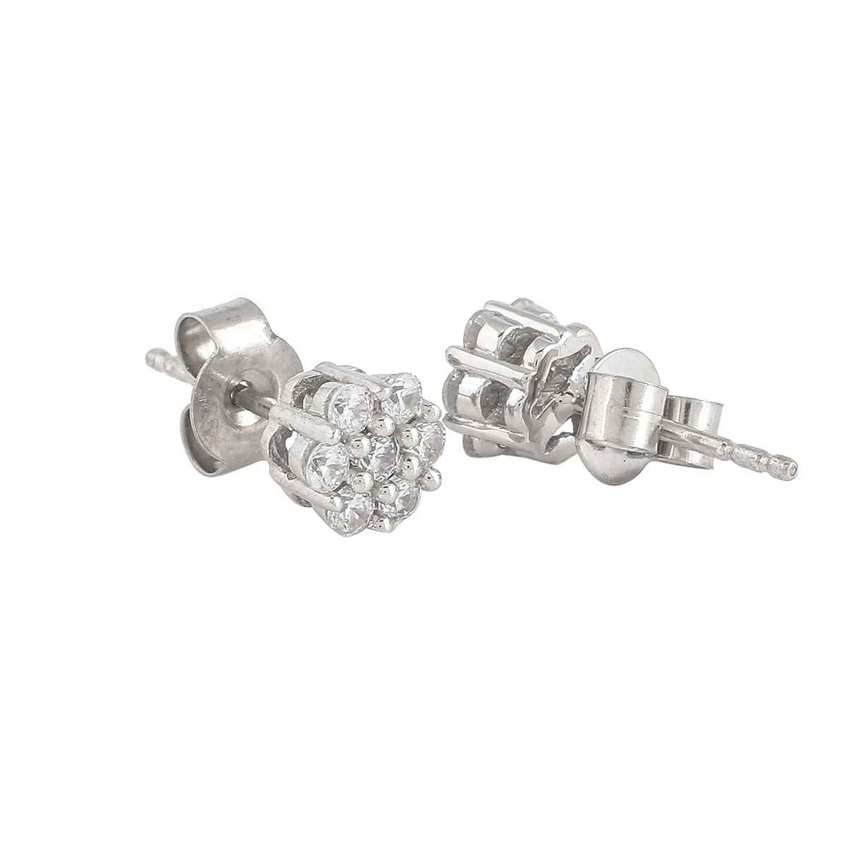 Voylla 925 Sterling Silver Cz Webbed Stud Earrings