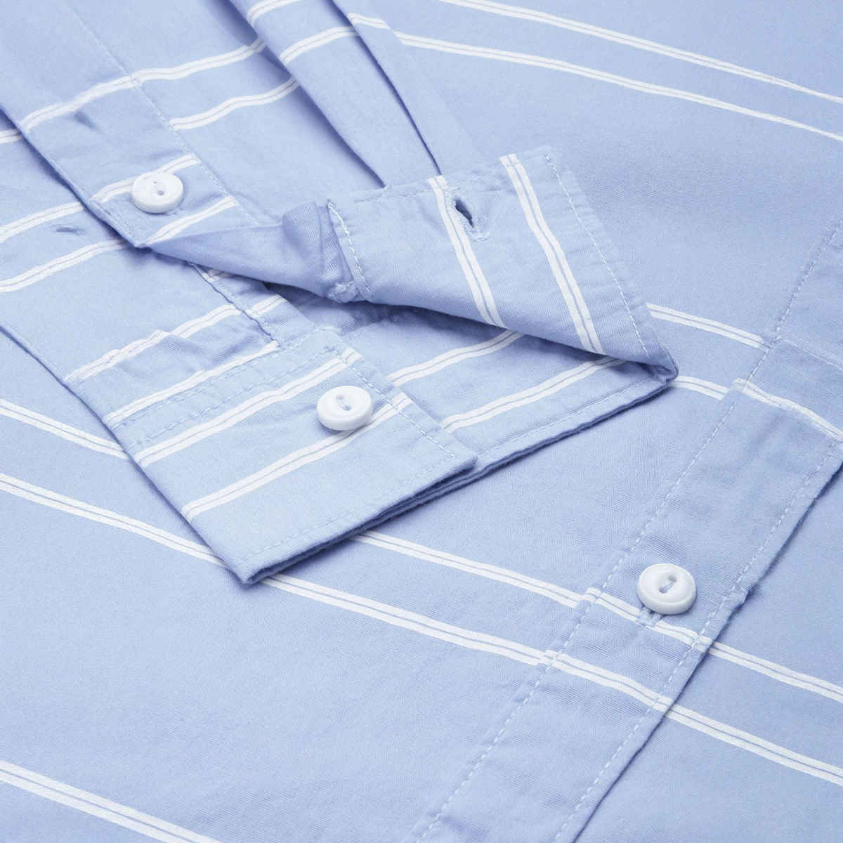 The Indian Garage Co Men's Slim Fit Striped Casual Shirt | Blue - S