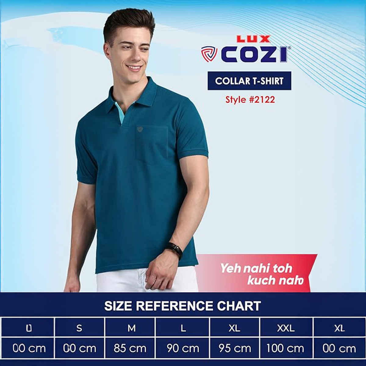 Lux Cozi Men's Solid Cotton Polo T-shirt with Pocket | Mustard - S