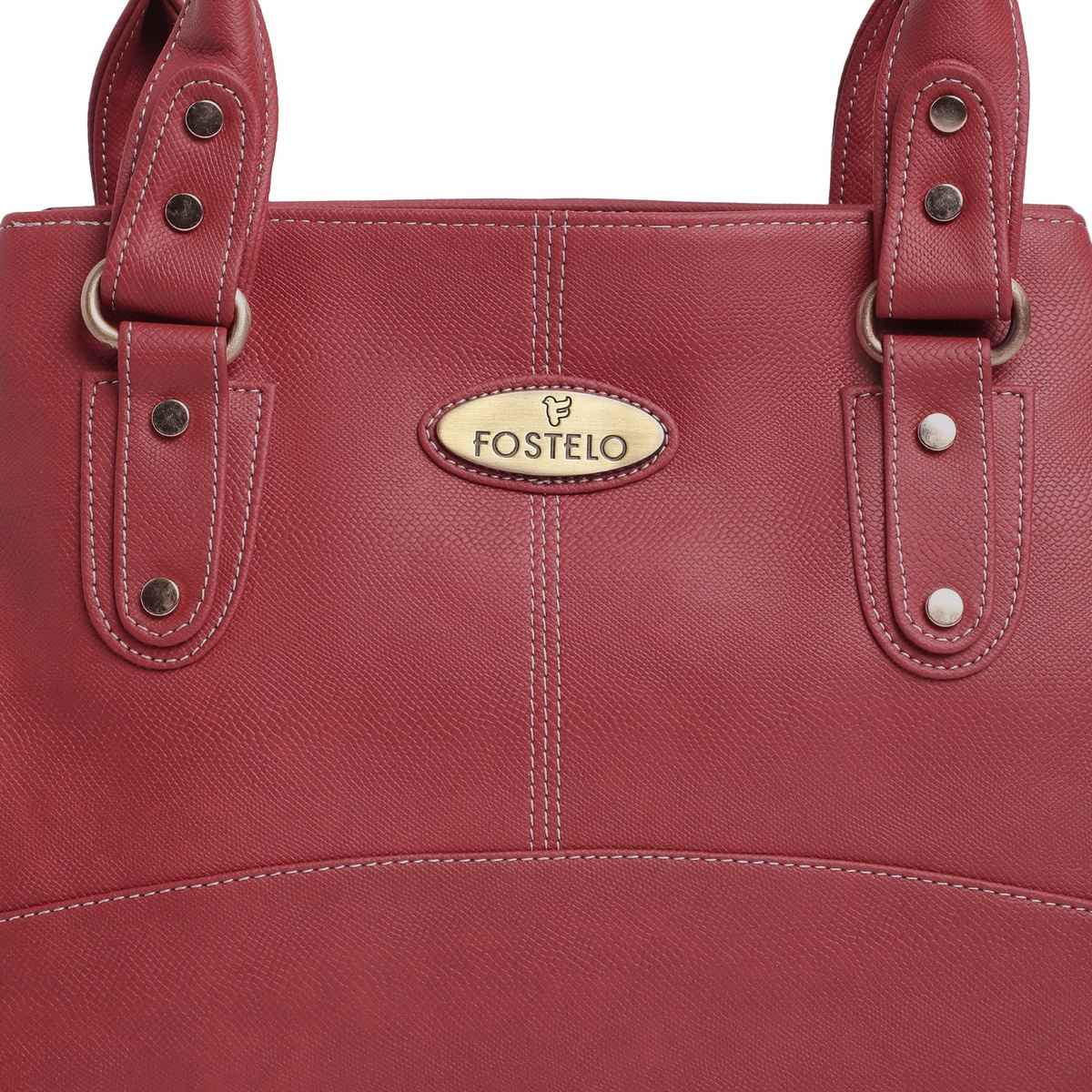 Fostelo Women's Vegan Leather Birdie Handbags Shoulder Hobo Bag Ladies Purse | Maroon | Large