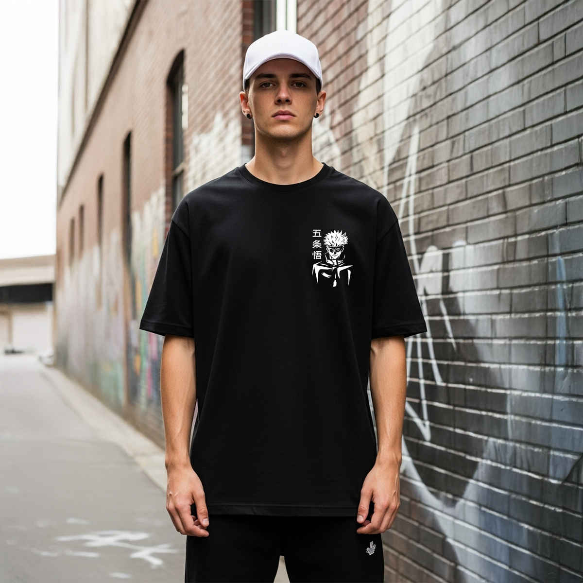 BENNY BROOKS Men's Round Neck half sleeve Oversized T-shirt |AA(ARN)BLACK131 | Black - M