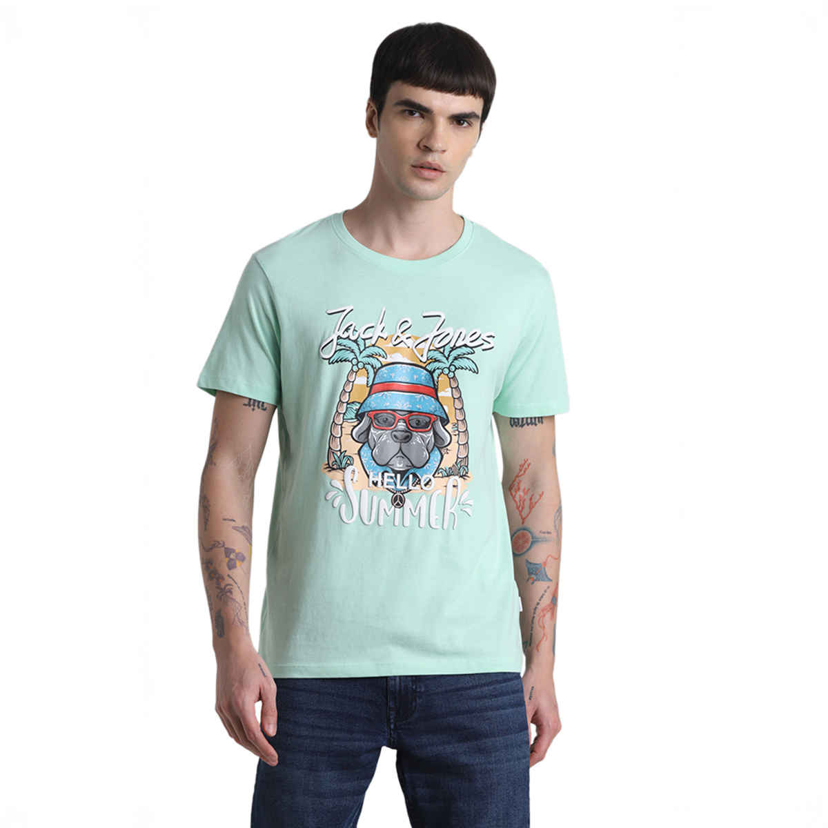 JACK & JONES Men's Regular fit T-shirt | Green - XL