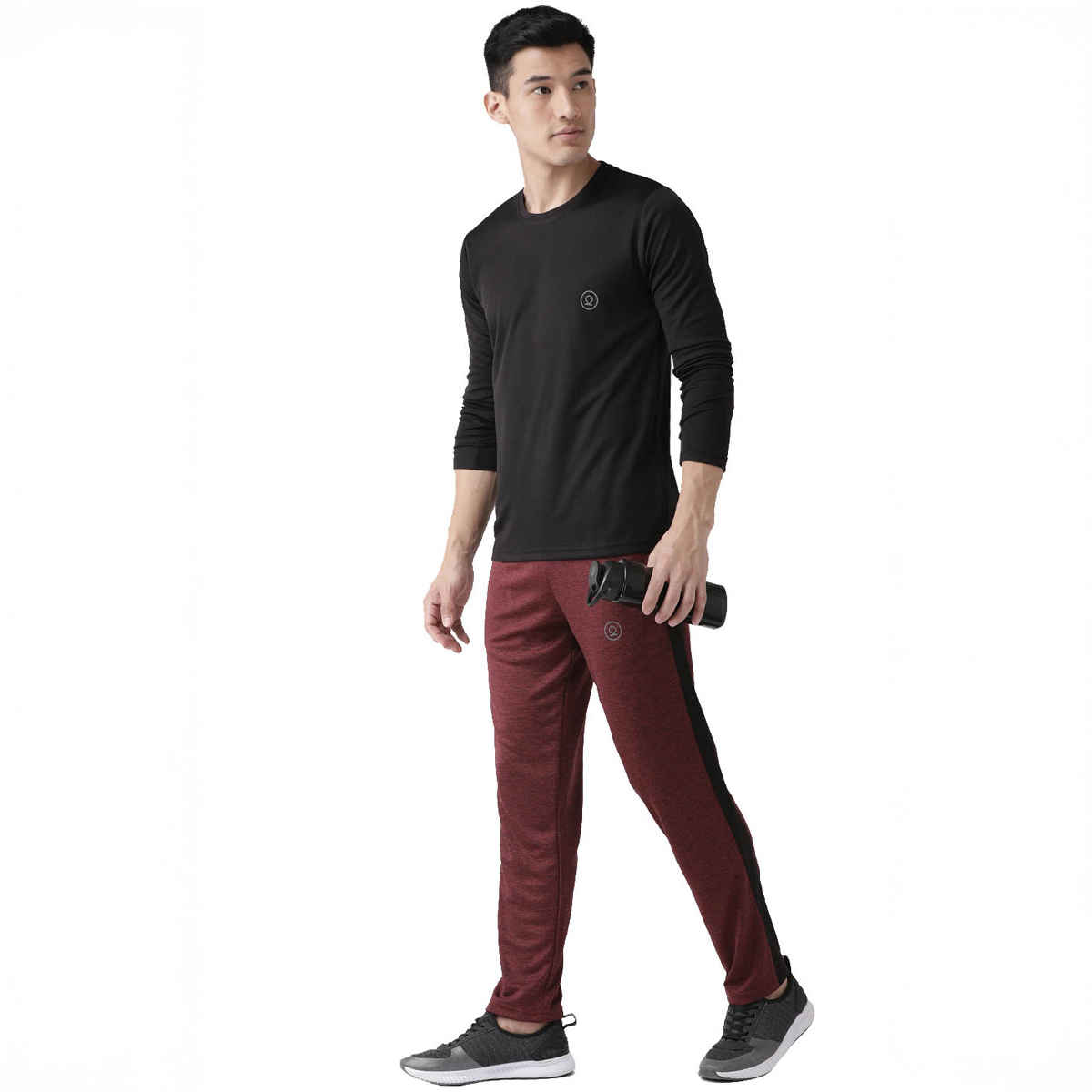 Chkokko Men's Gym Regular Fit Full Sleeves T-shirt | Black - S