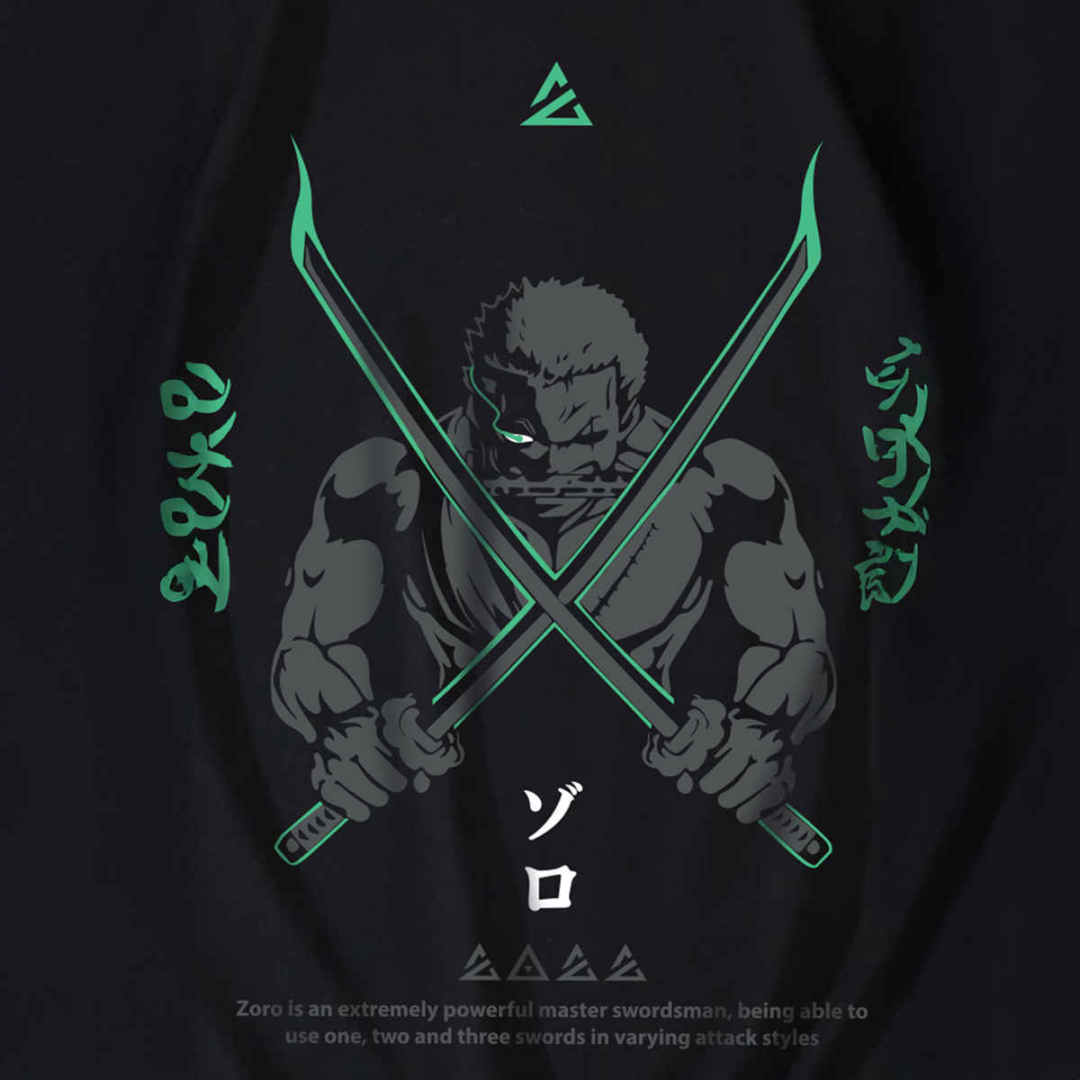 De Tees Men's Sweatshirt | Zoro | Black - 2XL