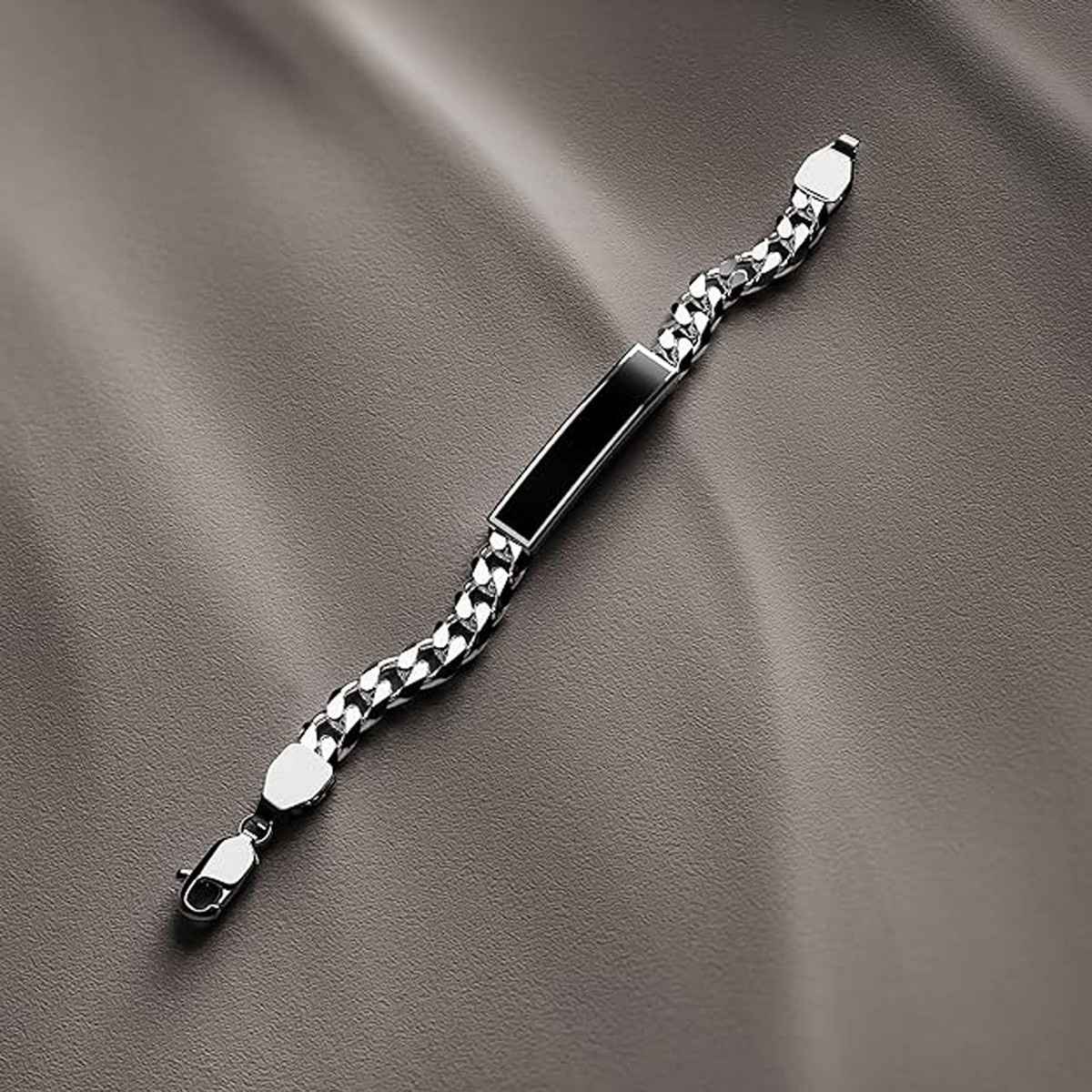 Fashion Frill Men's CURB Bracelet Silver Regular